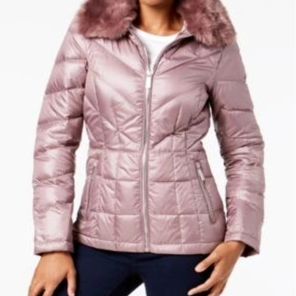 Kenneth Cole Faux Fur Puffer Jacket - Picture 2 of 12